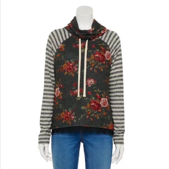 Rewind Tops - Juniors' Rewind Cozy Cowlneck Sweater
